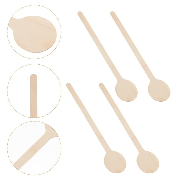MERRYHAPY 50 Pcs Wooden Coffee Stirrer Sticks Round Disposable Drink Mixers for Hot and Cold Beverages