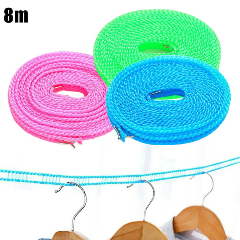 Gerich Clotheslines Windproof Non-Slip Clothes Line Clothe Drying Rope  Portable Outdoor 