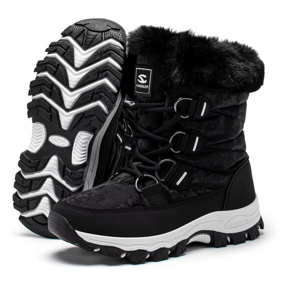HOBIBEAR Women's Snow Boots Warm Insulated Faux Fur Lined Waterproof Mid-Calf Winter Boots