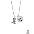 thumbnail image 2 of Delight Jewelry Antiqued Teddy Bear Silvertone Script Initial Disc - N - Charm Necklace, 20"+3", 2 of 4