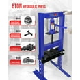 thumbnail image 5 of Shininglove 6-Ton H-Frame Hydraulic Shop Press w/Stamping Plates & Relief Valve – Heavy-Duty Floor Press for Bending, Straightening Metal, Bearings, U-Joints (35.4" Height), 5 of 6