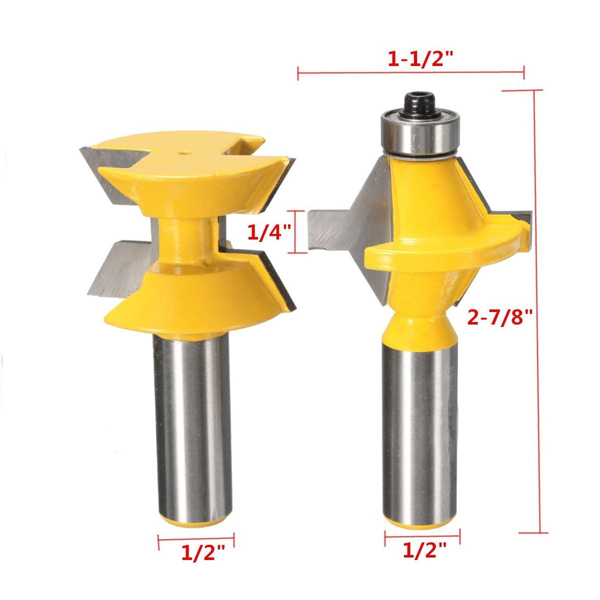 2X 120° DEG Matched Tongue & Groove Router Bit 1/2 2X 120° DEG Matched Tongue & Groove Router Bit 1/2