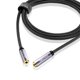 thumbnail image 1 of DUKABEL Cable adaptador hembra a hembra de 3,5 mm Acoplador hembra TRRS de 4 polos Cable de extensión auxiliar [Audio sin pérdidas OFC y trenzado de nailon cristal] Cable jack estéreo con conector aux, 1 of 5