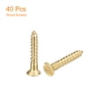 thumbnail image 3 of Uxcell 40Pack M3.5 x 30mm Brass Slotted Drive Flat Head Wood Screws Self Tapping Screw, 3 of 6