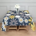 thumbnail image 3 of Navy Daisy Flower Pattern Square Tablecloth,Waterproof Square Table Cover,Wipeable Spillproof Washable Table Cover for Home Kitchen Party Decor 52"x52"(132x132cm), 3 of 6