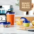 thumbnail image 7 of PLASTICPRO Twist Cap Plastic Containers with Lids Stackable Meal Prep Containers Reusable, Blue Lid 6 Pack, 7 of 7