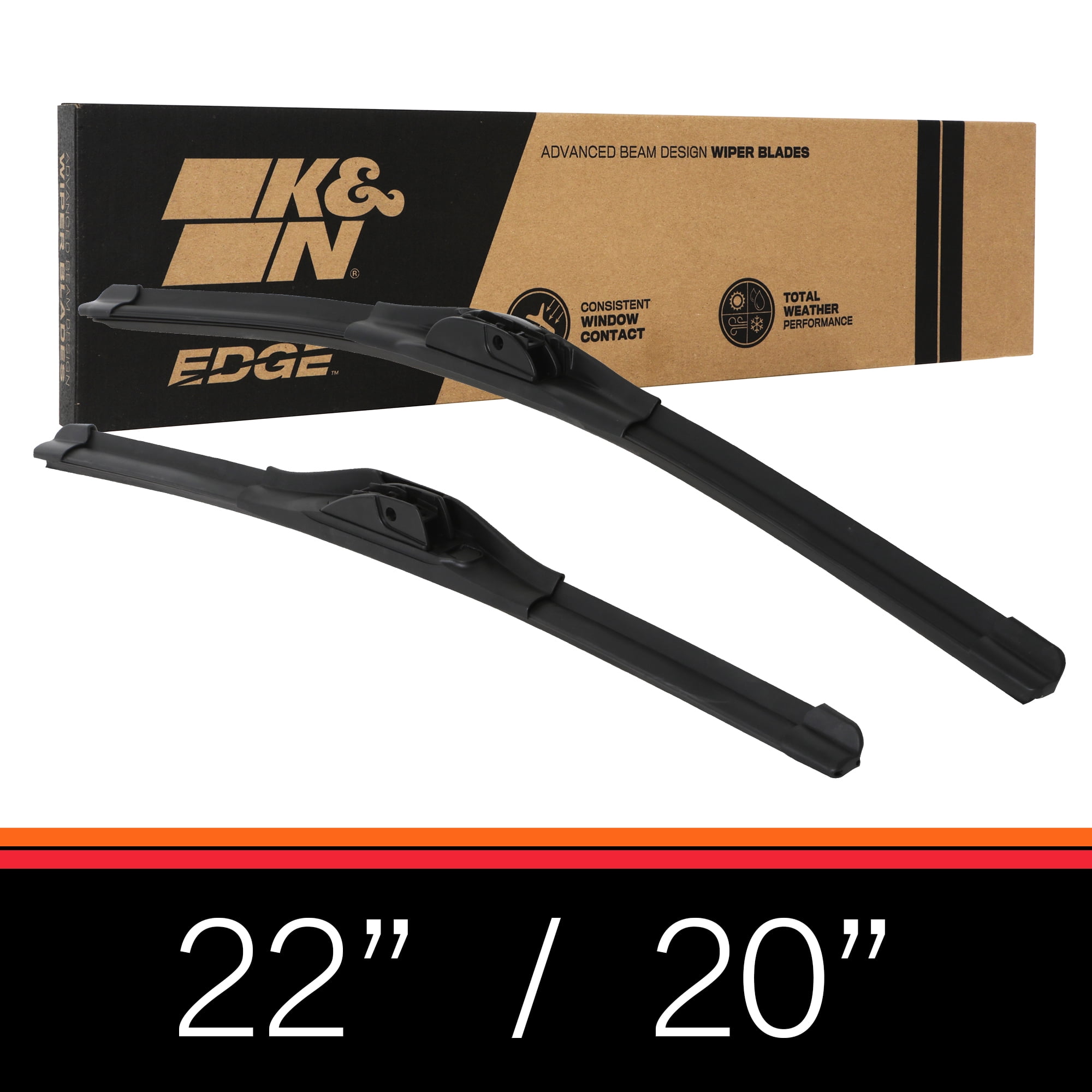 K&N EDGE All Weather Performance Wiper Blade 22 /20 (Pack of 2)