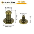 thumbnail image 2 of 30Pack 5mm Chicago Screws Round Head Button Leathercraft Rivets, Bronze, 2 of 7
