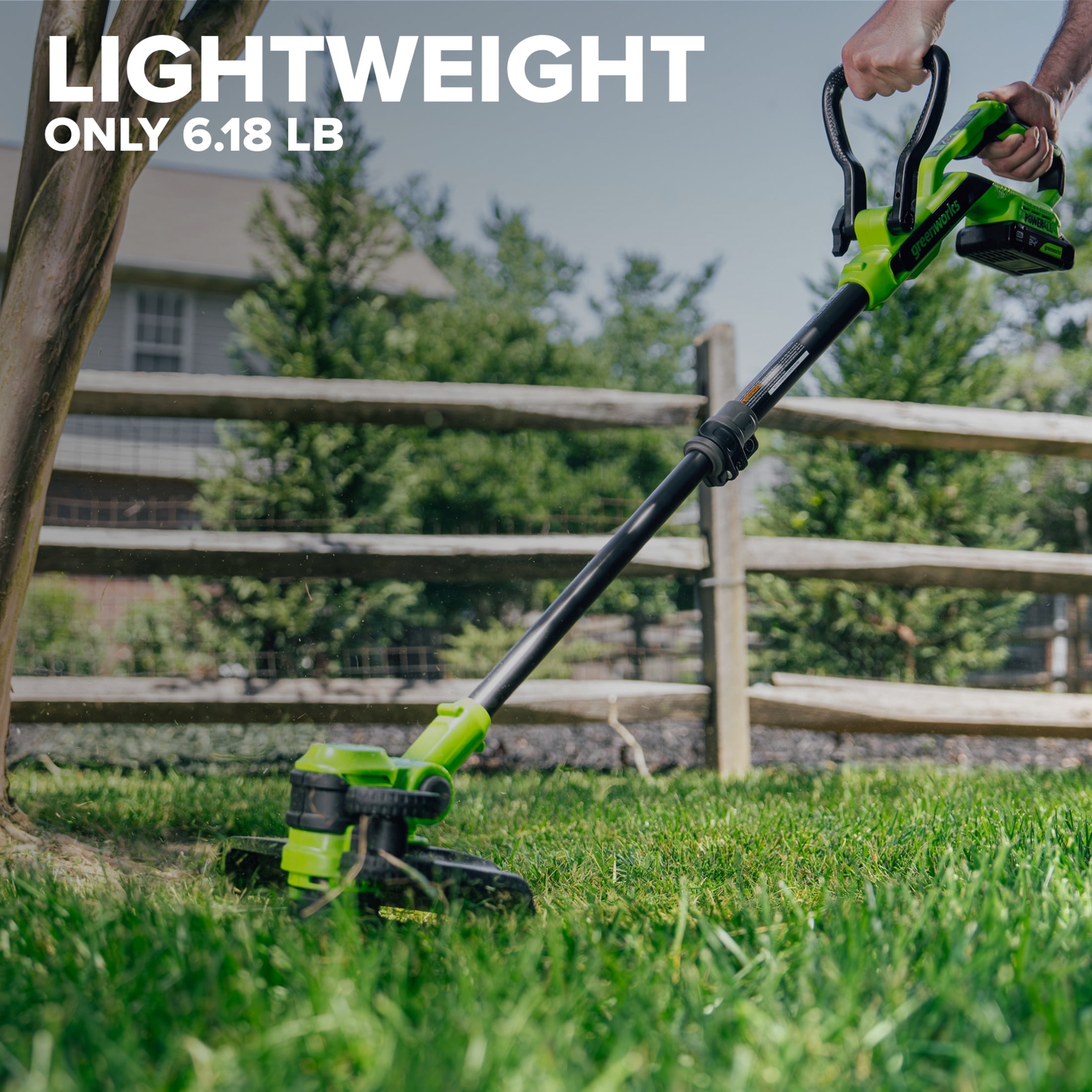 Greenworks PowerAll 24V Brushless 12" String Trimmer, with 3.0 Ah USB-C Battery, 30W USB-C Charger and Cable, ST1222A1