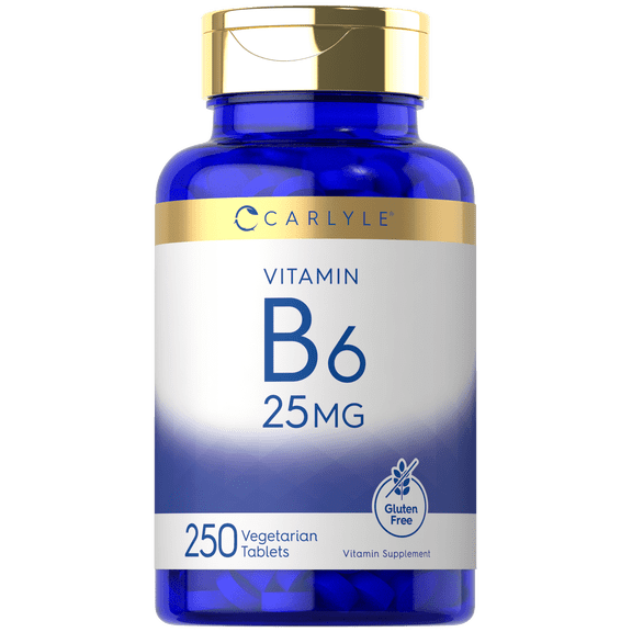 Vitamin B6 | 25mg | 250 Vegetarian Tablets | by Carlyle