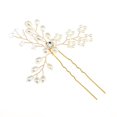 thumbnail image 2 of Horquillas para el pelo de boda (2 piezas) - Elegantes accesorios para el pelo de cristal floral para mujeres nupciales (dorado), 2 of 4