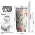 thumbnail image 6 of 20 Oz Pioneer Flower Coffee Tumbler Double Wall Insulated Stainless Steel Water Bottle | Metal Reusable Thermoses Flask with Cup Cap | Leak & Sweat Proof with Anti-Dust Lid, 6 of 7