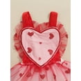 thumbnail image 5 of Seyurigaoka Lovely Baby Girls Valentine's Romper, Sleeveless Heart Mesh Dress-Like Layer One-Piece, 5 of 9