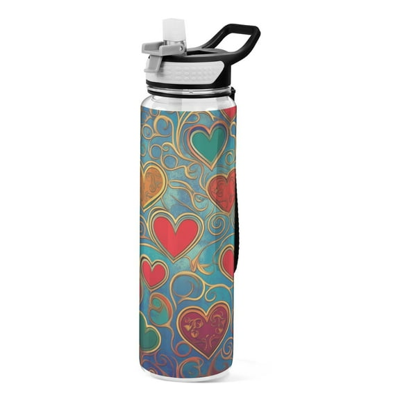 BZSMCE Sport Bottle Heartfelt Mosaic Outdoor sports Water Bottle Size: 10.4x3in