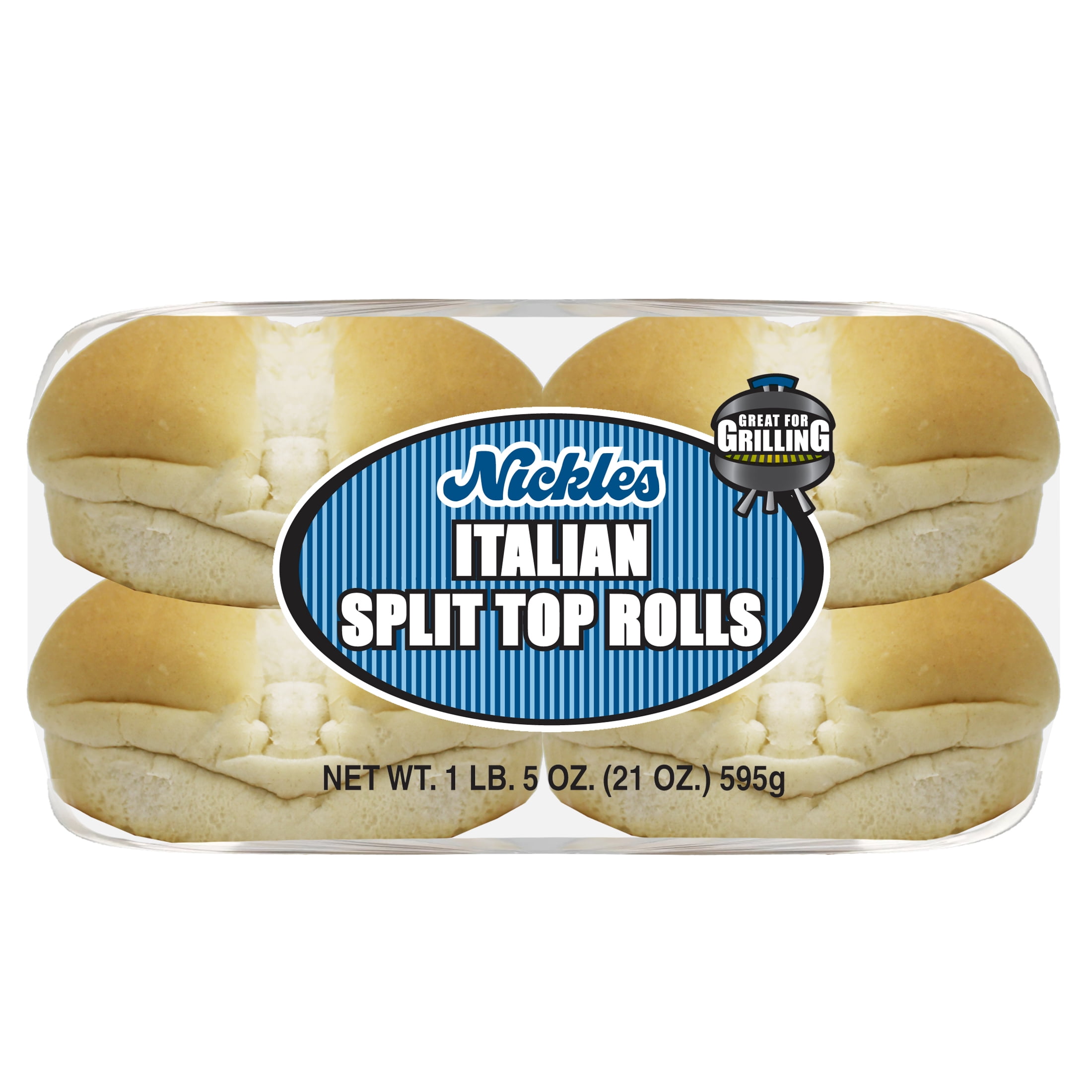 Nickles Bakery Deli Italian Split Top Rolls Hinge Sliced, 6-Inch, 8 Count, 21-Ounce.