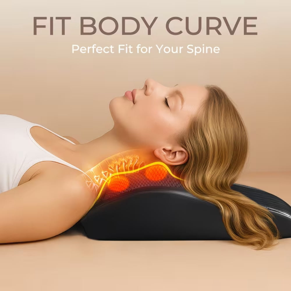 Nuvrek Shiatsu Neck and Shoulder Massager Pillow with 3D Deep Tissue Kneading