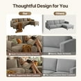 thumbnail image 5 of AENKYO U-Shaped Sectional Sofa Couch with 2 Ottomans, Convertible 4-Seat Living Room Furniture with Removable Cushions, Brown, 5 of 9
