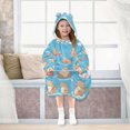 thumbnail image 7 of Wearable Blanket with Sleeves and Pocket Oversized Hooded Sweatshirt 3-14 YR Capybaras Pattern M, 7 of 7