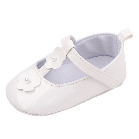 

Otqutp Children Comfortable Shoes Summer Toddler Shoes Girls Sports Shoes Flat Bottom Lightweight Solid Color Flower Pearl Hook Loop Shoes