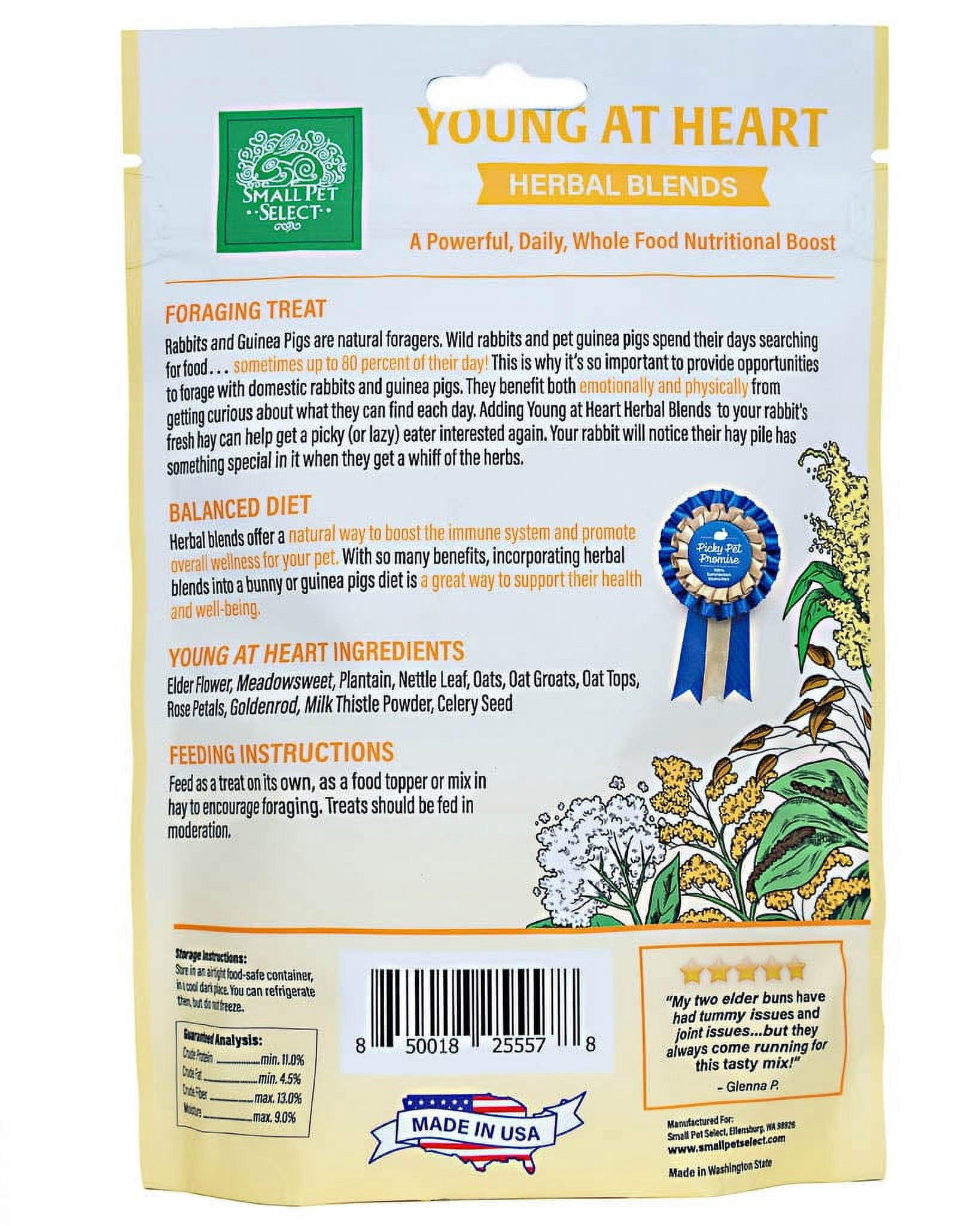 Small Pet Select - Herbal Sampler, Natural Herbal Treats for Rabbits, Guinea Pigs, and Other Small Animals, Five Flavors, 2.5oz Each