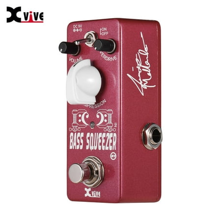 XVIVE B1 BASS SQUEEZER Bass Compressor Compression Effect Pedal with Volume Overdrive Compression Controls True (Best Bass Overdrive Pedal)
