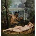 thumbnail image 2 of Adolphe-Alexandre Lesrel 15x16 Gold Ornate Wood Frame and Double Matted Museum Art Print Titled - Nymph and Satyr (1865), 2 of 4