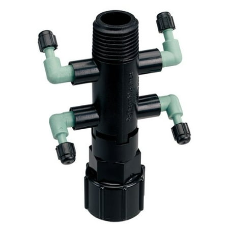 - 2 Pack - Orbit Drip System Shrub Adapter 4-Port Watering Manifold for 1/4