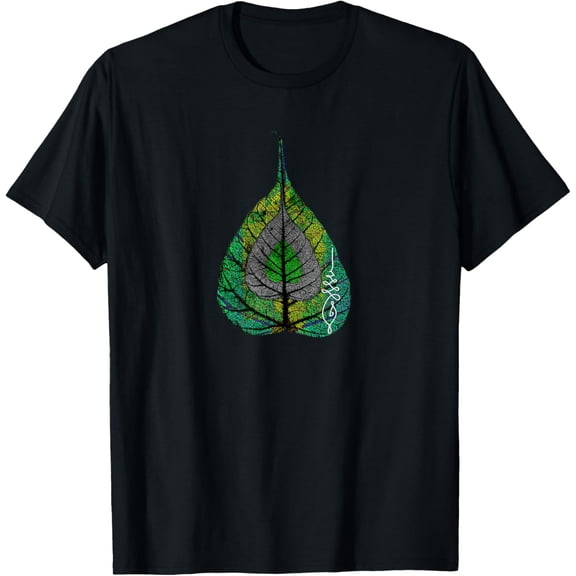 Buddha Meditation T-Shirt Bodhi Leaf Unalome tshirt T-ShirtMen's and women's gift, black and white T-shirt, size: Extra large S-4XL