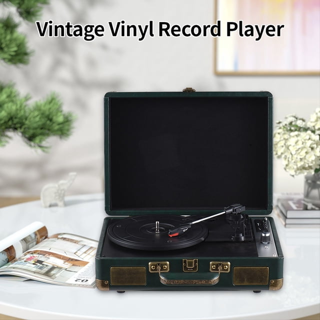 Tourne-Disque Rétro PORTABLE pour une Expérience d'Écoute Polyvalente Marron