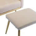 thumbnail image 7 of Accent Recliner Chair with Ottoman, Velvet Upholstered Armchair with Adjustable Armrests and Backrest, Modern Button Tufted Lounge Chair with Metal Legs for Living Room, Beige, 7 of 7