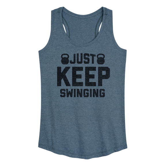 Instant Message - Kettle Bell Just Keep Swinging - Women's Racerback Tank Top