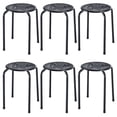 thumbnail image 1 of Juego de 6 taburetes apilables Costway de metal con Respaldo en Forma de Margarita Color negro, 1 of 8