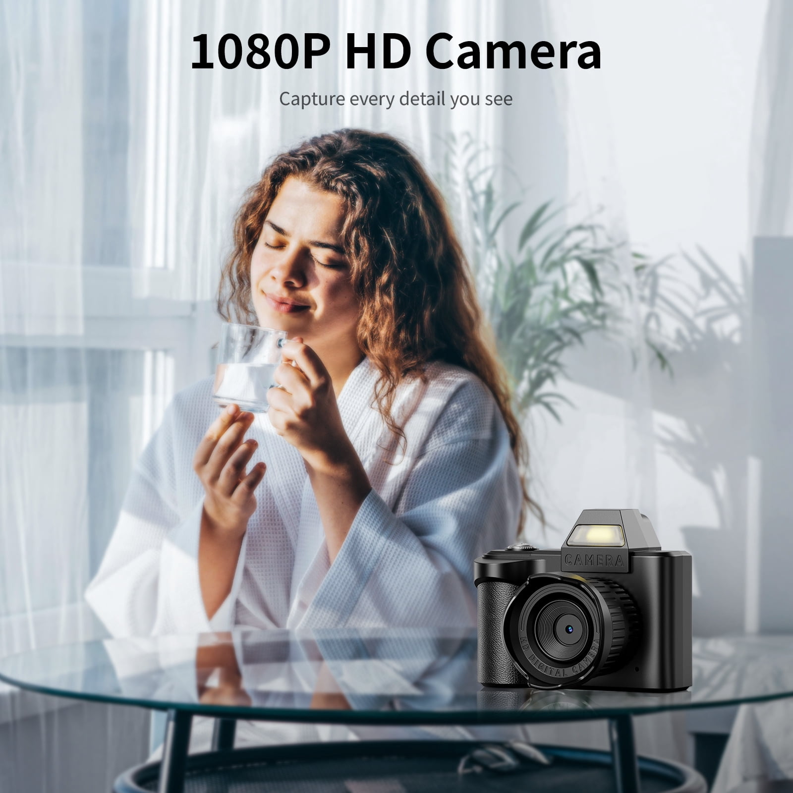Mini Digital Camera 64GB, 1080P HD Video, 2MP Portable Recorder, USB Rechargeable, Fashion Gift for Girlfriend Boyfriend, Christmas Present