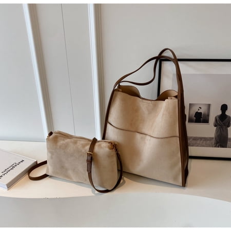 Clearance Items！FAJHHA Fashion and Warmth Vegan Leather Handbag Four Colors Optional Easy To Carry and Fashionable Skin-friendly and Warm A Good Gift