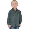 thumbnail image 2 of Wrangler Denim Snap Anitque Blue - Kids Boys Shirt - Bs1039W, 2 of 2