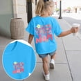 thumbnail image 2 of kpoplk Toddler Baby Girls Flower Shirt Cute Graphic Short Sleeve T-Shirt Kids Print Graphic Summer Tees Top(Sky Blue,5-6 Y), 2 of 6