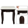 thumbnail image 4 of HSUNNS Vanity Desk with Reversible and Removable Mirror, Classical Makeup Desk with Cushioned Stool Set, Small Vanity Makeup Table with 4 Drawers for Bedroom, Brown, 4 of 9