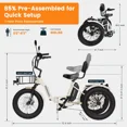 thumbnail image 4 of Lilypelle Peak 1100w Folding Electric Tricycle for Adults, 7 Speed 20" x 4.0 " Fat Tire 3 Wheel Aluminum Electric Bike W/ Differential & Suspension Fork, 48V 14.5Ah Battery, Up to 60Miles, 16Mph, 4 of 11