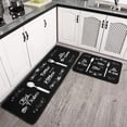 thumbnail image 3 of Black Funny Kitchen Rugs Set - Non-Slip Super Absorbent Mats for Sink, Waterproof Runner Rug for Laundry Room, "No Bitchin' in My Kitchen" Design, Set of 2 (17"x30+17"x48), Adds Humor and Style, 3 of 6