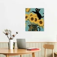 thumbnail image 2 of LHONGY  Funny Black Cat Art Poster Vintage Van Gogh Sunflower Cat Print Canvas Wall Art Cute Animal Room Aesthetic Prints Painting 12x16 in, 2 of 5