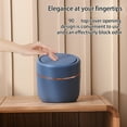 thumbnail image 6 of Small Trash Can with Lid, Mini Trash Can for Bathroom, Office and Bedroom, Small Bathroom Garbage Can with Swing Top, Compact Waste Basket for Desk, Dorm & Home, Blue - Xuniizn, 6 of 9