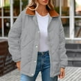 thumbnail image 2 of HAiming Winter Warm Jacket for Women Full Zip Snap Lapel Collar Coat Solid Color Outwear Trendy Clothes, 2 of 9
