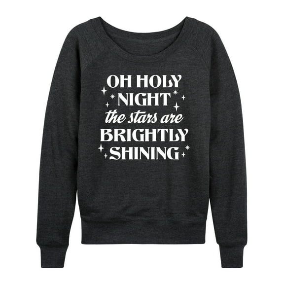 Instant Message - Oh Holy Night Christmas - Women's Lightweight French Terry Long Sleeve Shirt