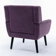 thumbnail image 4 of Accent Chair for Living Room, Mid Century Velvet Upholstered Single Sofa Club Chair with Tight Backrest and Armrest, Ergonomic Leisure Armchair for Indoor Home Bedroom Reading Room, Lavender Purple, 4 of 7
