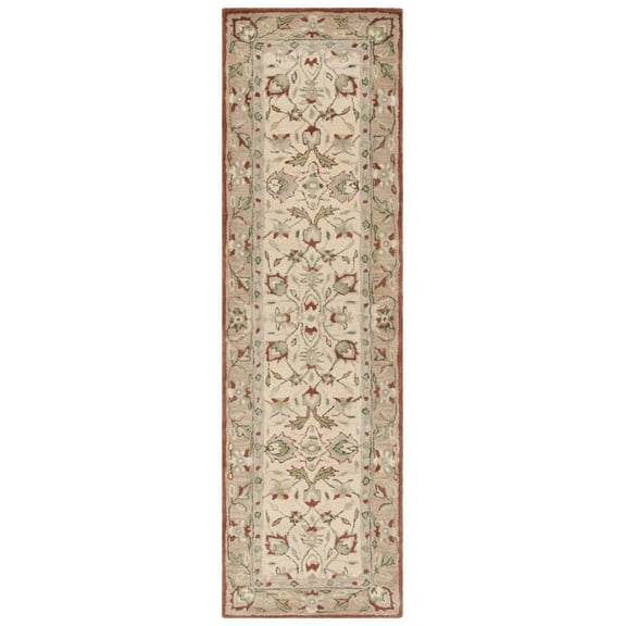 SAFAVIEH Antiquity Jaki Oriental Wool Runner Rug, Rust/Ivory, 2'3" x 8'