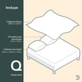 thumbnail image 4 of 2 Juegos de Sábanas Dreamlab Microfibra de Lujo con Doble Cepillado Ultrasuaves e Hipoalergénicas Blanco / Gris Claro, Tamaño Queen, 4 of 5