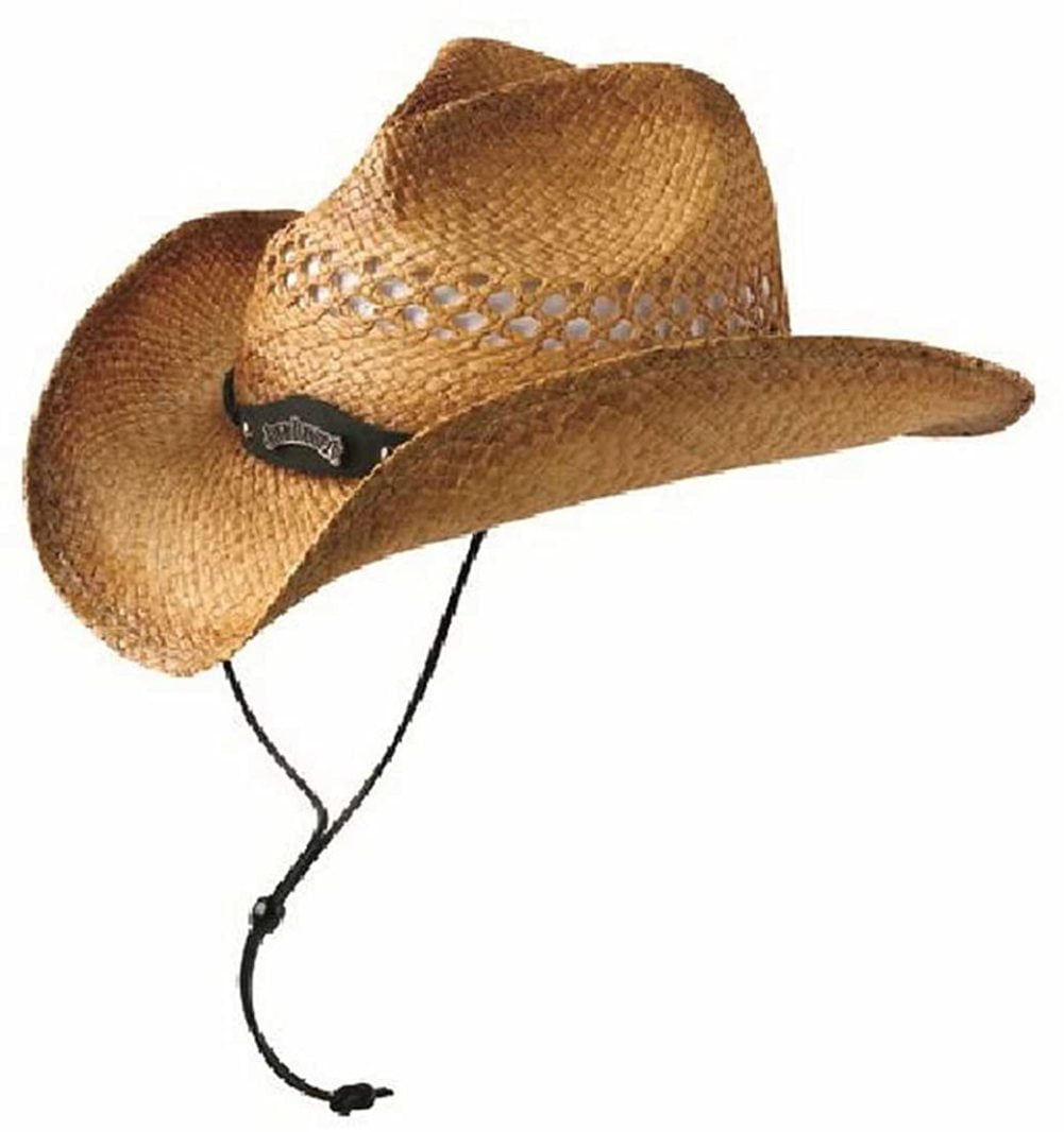 Jack Daniels Mens Daniels Natural Raffia Straw Cowboy Hat Natural S/M 