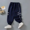 thumbnail image 2 of Infant Boys Pants With Curved Stripe Print Fall Kids Trousers Elastic Waist Soft Joggers Active, 2 of 3