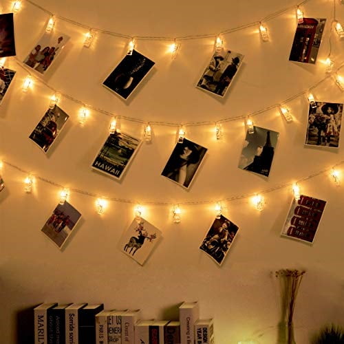 Ohbingo 30 Led Photo Clips String Lights 12ft Usb Operated Twinkle Fairy Lights With Clips For Pictures Board Cards Artwork Hanging Lights For