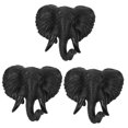 thumbnail image 4 of HOOWIFFY Set of 3 Lifelike Resin Elephant Wall Sculptures for Home Decor, Room and Gallery Display, 4 of 8